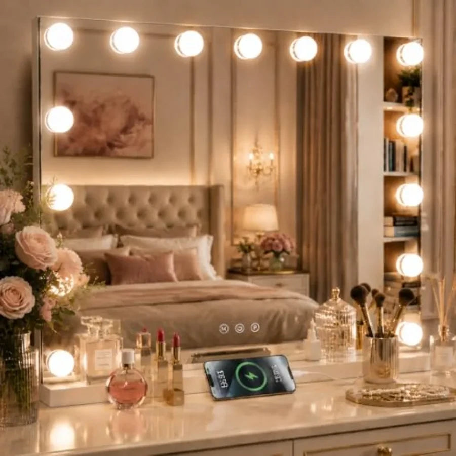 Hollywood Vanity Mirror with Metal Frame