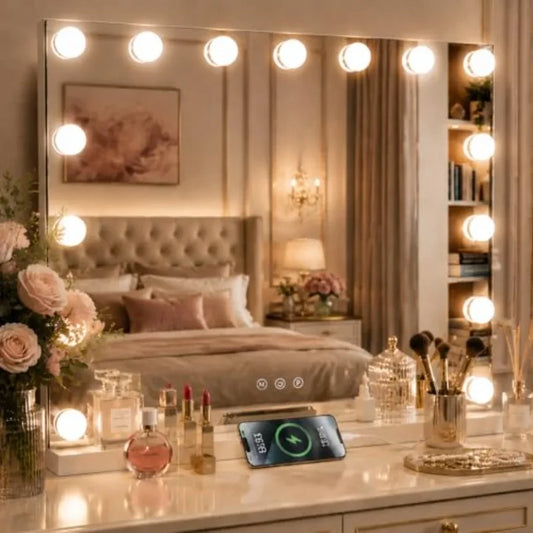 Hollywood Vanity Mirror with Metal Frame