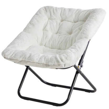 Faux Fur Folding Saucer Chair