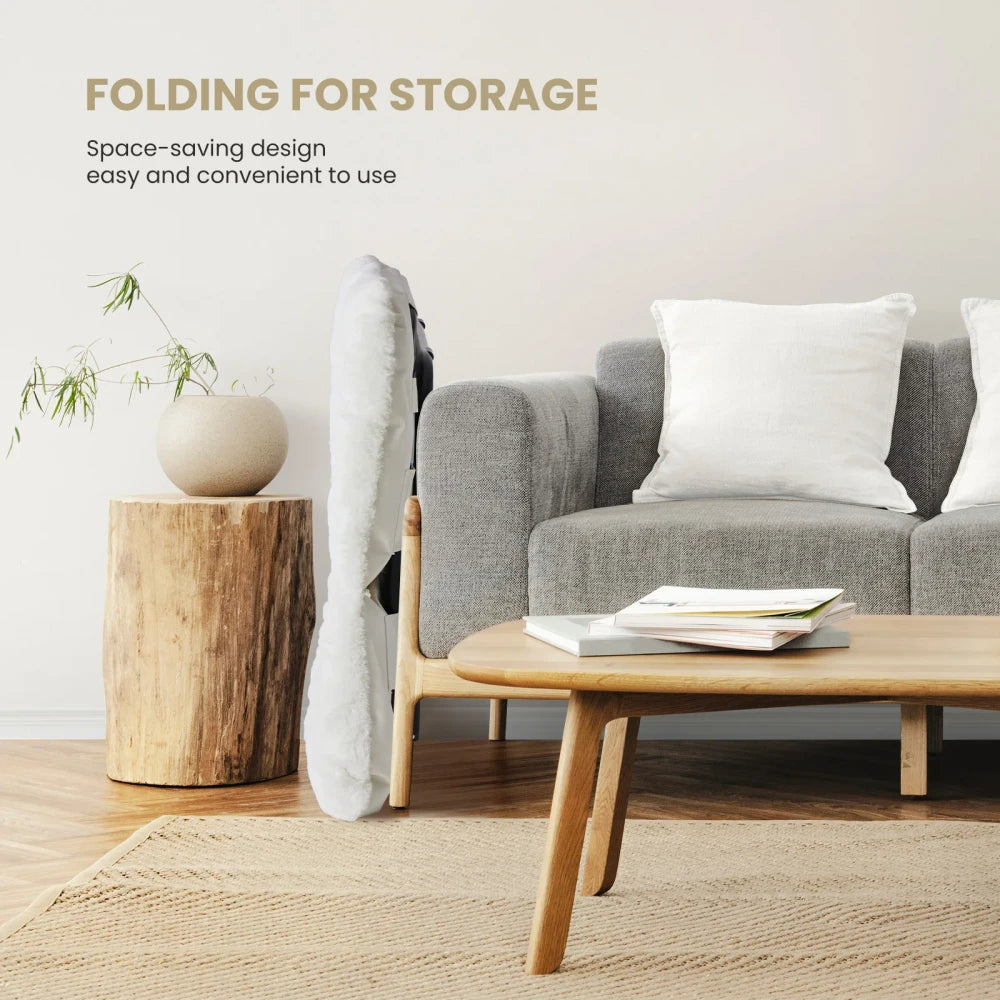 Faux Fur Folding Saucer Chair