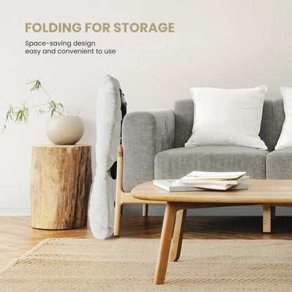 Faux Fur Folding Saucer Chair