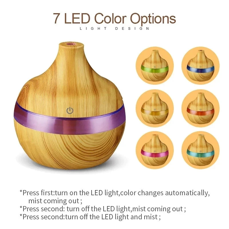 Wood Ultrasonic Aroma Air Humidifier