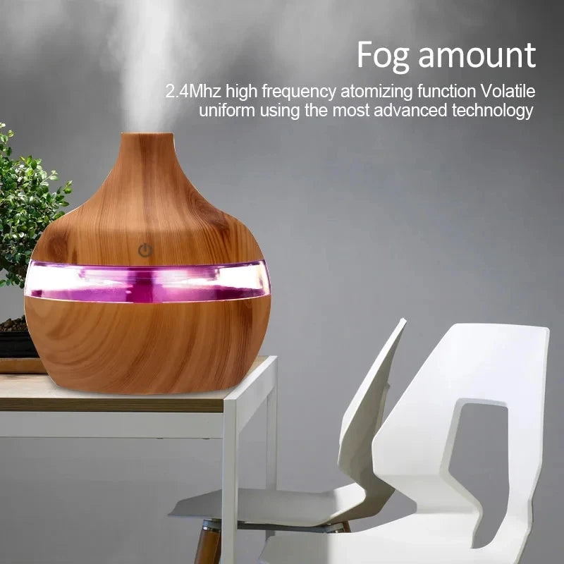 Wood Ultrasonic Aroma Air Humidifier