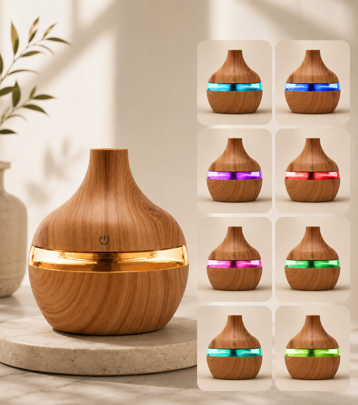 Wood Ultrasonic Aroma Air Humidifier