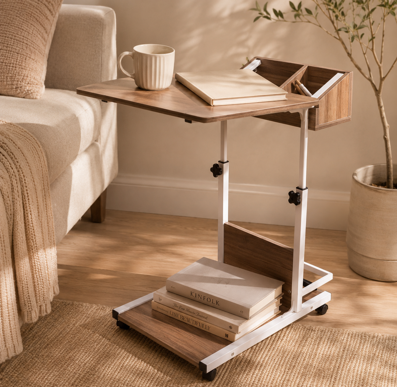 Modern C-Shaped Side Table